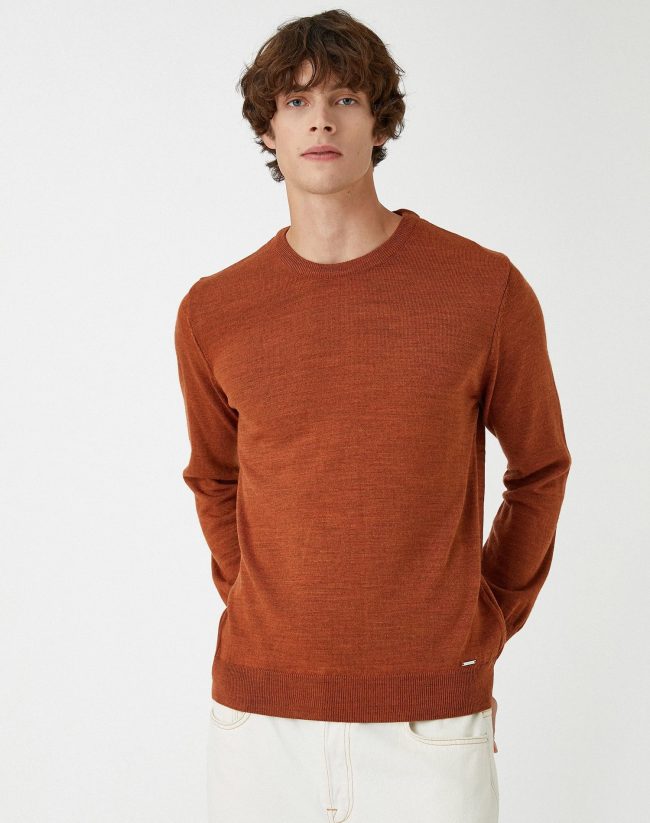 Orange Knitwear Sweater Crew Neck