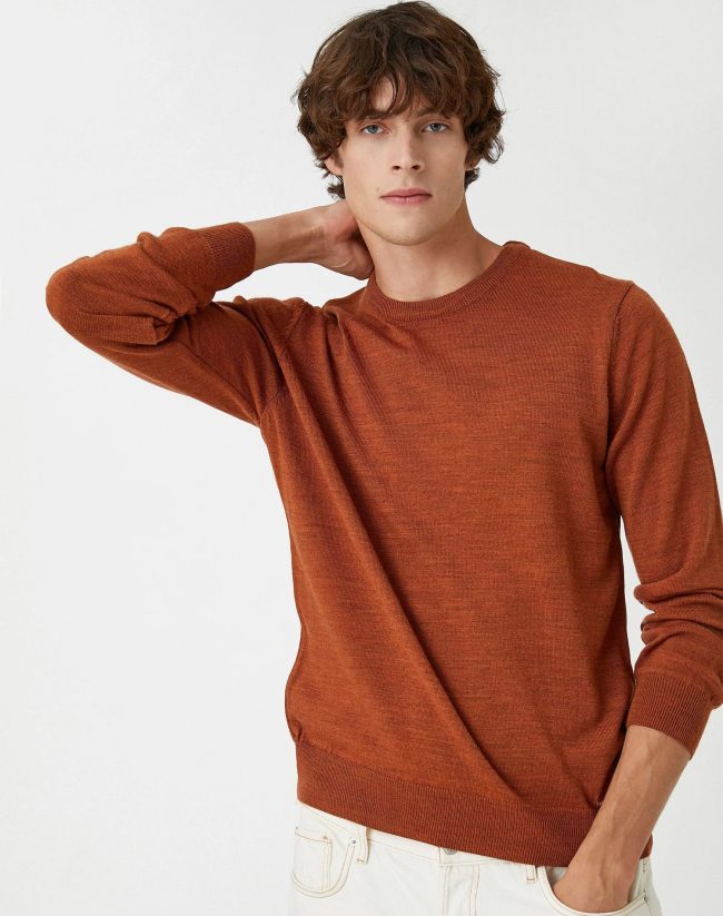 Orange Knitwear Sweater Crew Neck - Image 2