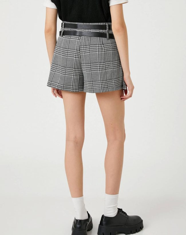 Short Skirt Double Belt Detailed Wide Pleated - Image 4