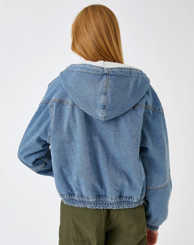 Denim Jacket Hooded Sherpa - Image 4